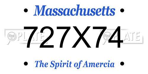 727X74 Massachusetts License Plate