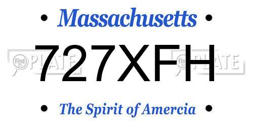727XFH Massachusetts License Plate