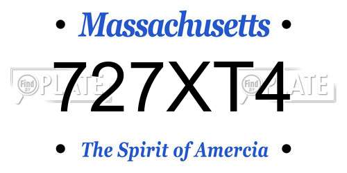 727XT4 Massachusetts License Plate