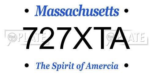 727XTA Massachusetts License Plate