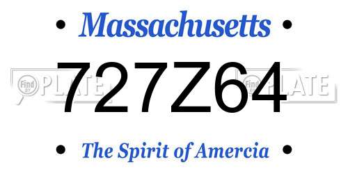 727Z64 Massachusetts License Plate