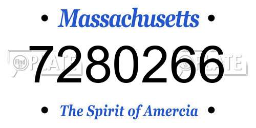 7280266 Massachusetts License Plate