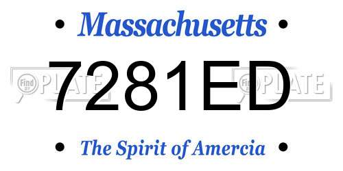 7281ED Massachusetts License Plate