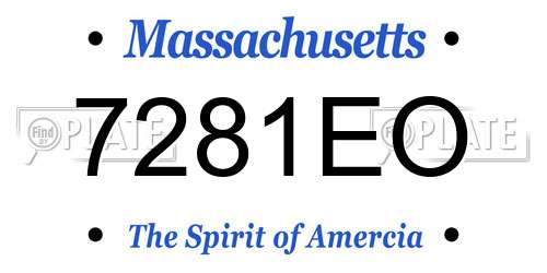 7281EO Massachusetts License Plate