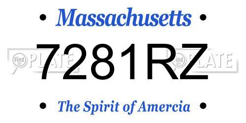 7281RZ Massachusetts License Plate