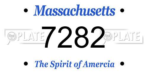 7282 Massachusetts License Plate