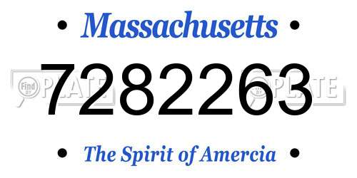 7282263 Massachusetts License Plate