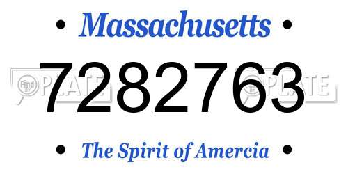 7282763 Massachusetts License Plate