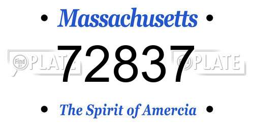 72837 Massachusetts License Plate