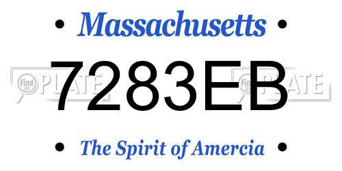 7283EB Massachusetts License Plate