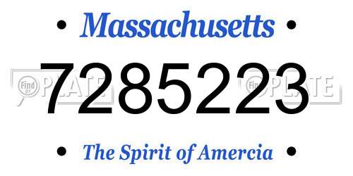 7285223 Massachusetts License Plate