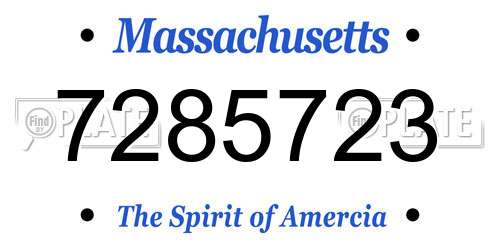 7285723 Massachusetts License Plate
