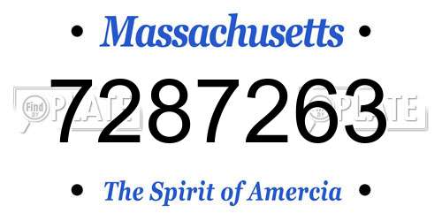 7287263 Massachusetts License Plate