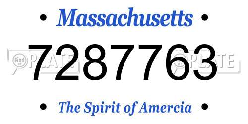 7287763 Massachusetts License Plate