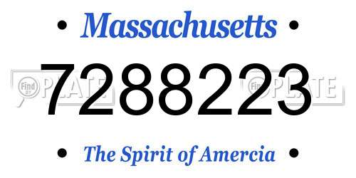 7288223 Massachusetts License Plate