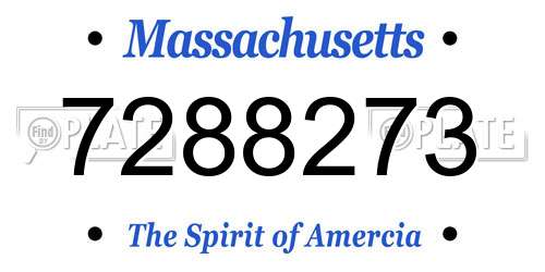 7288273 Massachusetts License Plate