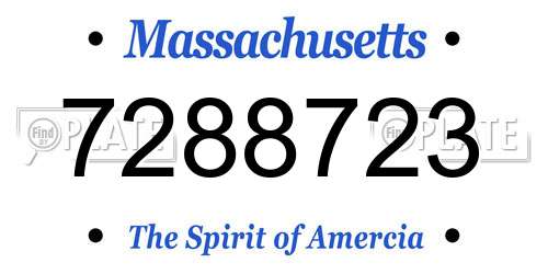 7288723 Massachusetts License Plate