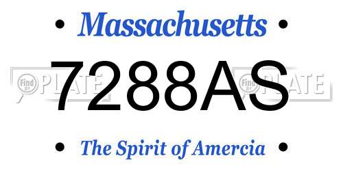 7288AS Massachusetts License Plate
