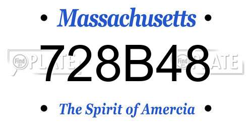 728B48 Massachusetts License Plate