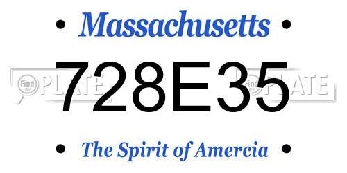728E35 Massachusetts License Plate