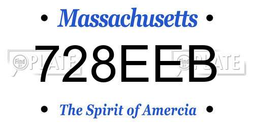 728EEB Massachusetts License Plate