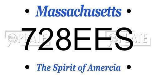 728EES Massachusetts License Plate