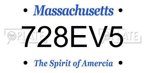 728EV5 Massachusetts License Plate