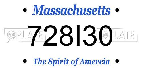 728I30 Massachusetts License Plate
