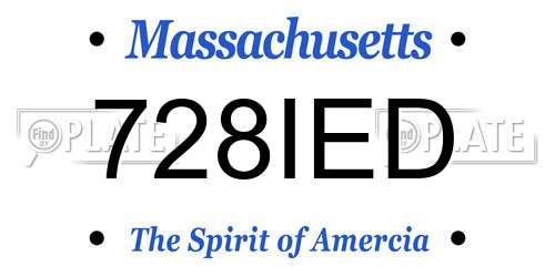 728IED Massachusetts License Plate