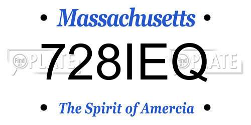 728IEQ Massachusetts License Plate