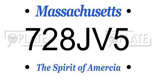 728JV5 Massachusetts License Plate