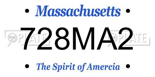 728MA2 Massachusetts License Plate