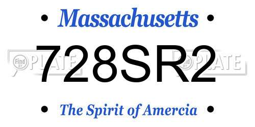 728SR2 Massachusetts License Plate