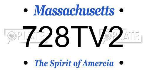 728TV2 Massachusetts License Plate