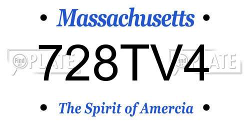 728TV4 Massachusetts License Plate