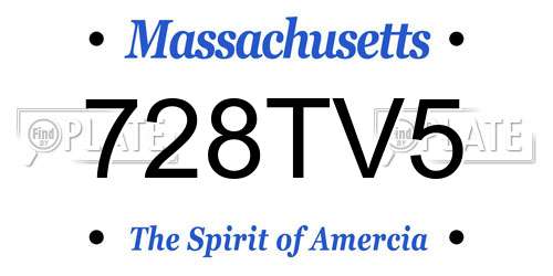 728TV5 Massachusetts License Plate