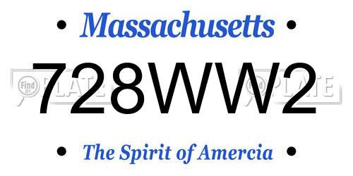 728WW2 Massachusetts License Plate