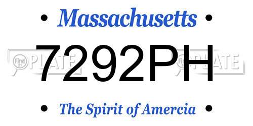 7292PH Massachusetts License Plate