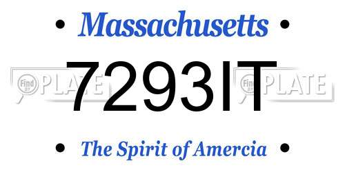 7293IT Massachusetts License Plate