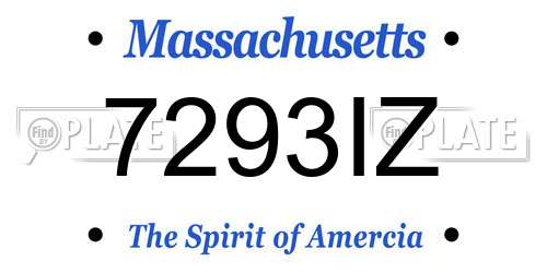 7293IZ Massachusetts License Plate