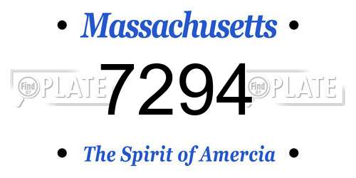 7294 Massachusetts License Plate