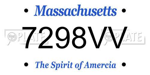 7298VV Massachusetts License Plate