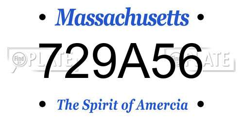 729A56 Massachusetts License Plate