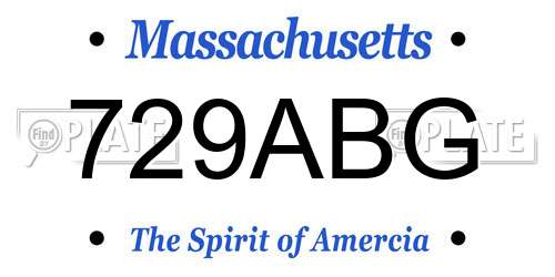 729ABG Massachusetts License Plate