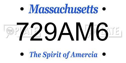 729AM6 Massachusetts License Plate