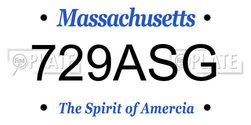 729ASG Massachusetts License Plate