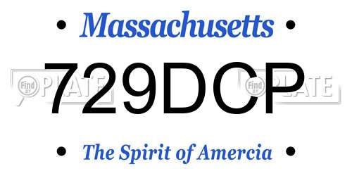 729DCP Massachusetts License Plate