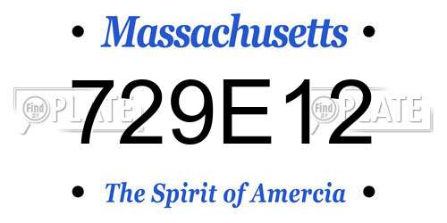 729E12 Massachusetts License Plate