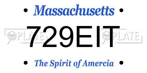 729EIT Massachusetts License Plate