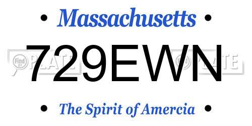 729EWN Massachusetts License Plate